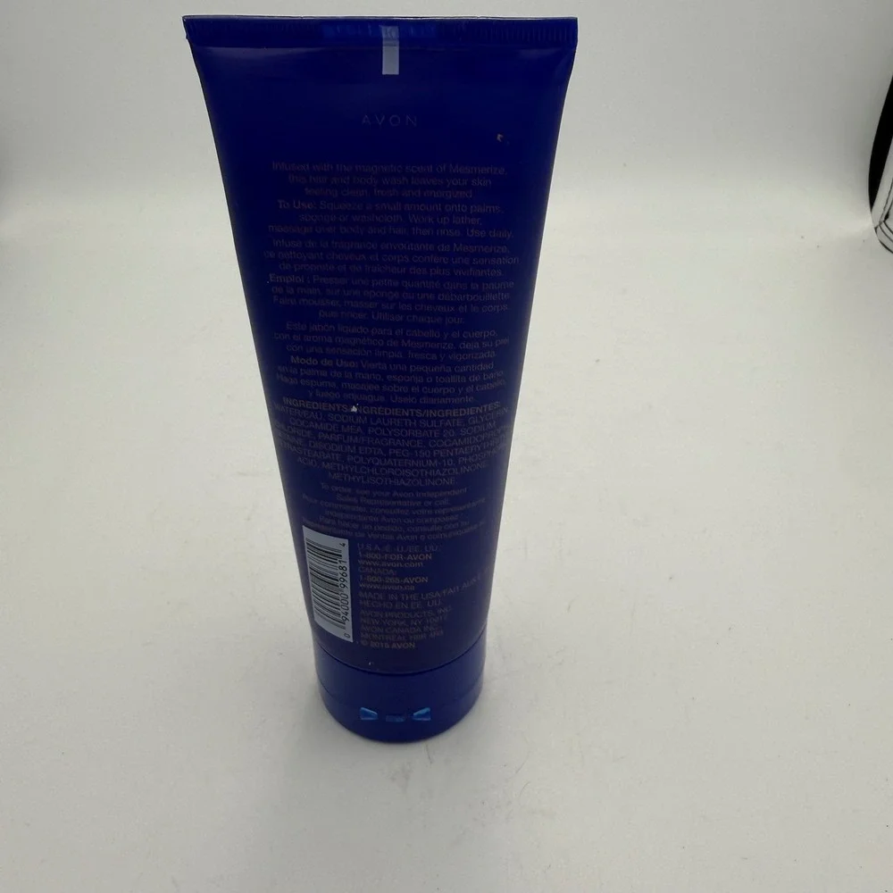 Avon Mesmerize Hair & Body Wash 6.7 fl oz Mens Fragrance Blue Tube Sealed NEW
